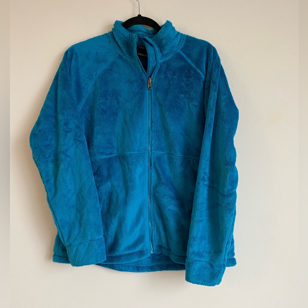 🎉HP🎉 Marmot Woman's Light Blue Fuzzy/Soft Zip-up Jacket Size L